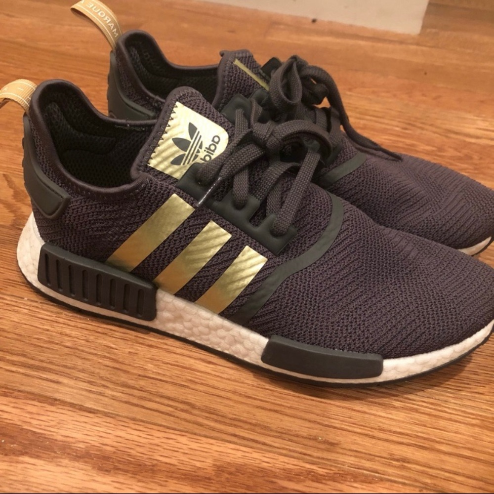 Adidas NMD women’s dark grey and gold